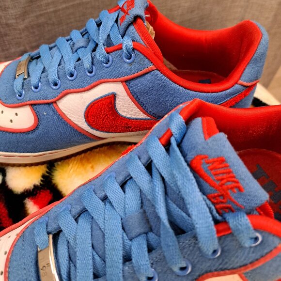 %Men Nike Air Force 1 Supreme I/O Low Bronx Size 9.5 Blue Red White Fat Joe -A1 main image 12